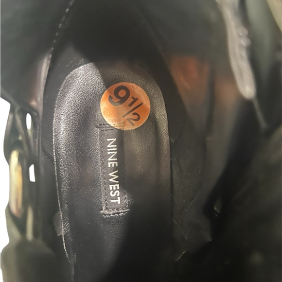 Nine West black leather w buckle heeled booties Size 9.5 - Picture 8 of 8